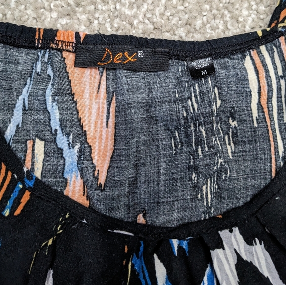 Dex high-low Navajo pattern black colourful midi sundress - Picture 6 of 11